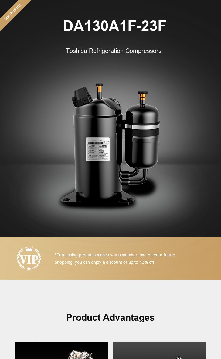 Toshiba Compressor DA130A1F-23F, technical parameters pdf, structure diagram